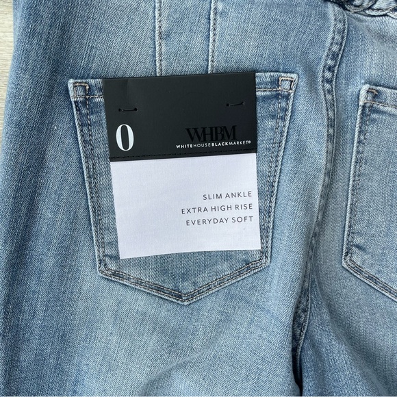 NWT WHBM Jeans Everyday Braided Soft Extra High Rise Slim Ankle Jean Size 0 - Picture 13 of 14